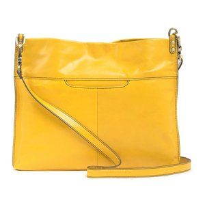 HOBO Leather Crossbody Purse Approach Sunflower Mustard Yellow Gold